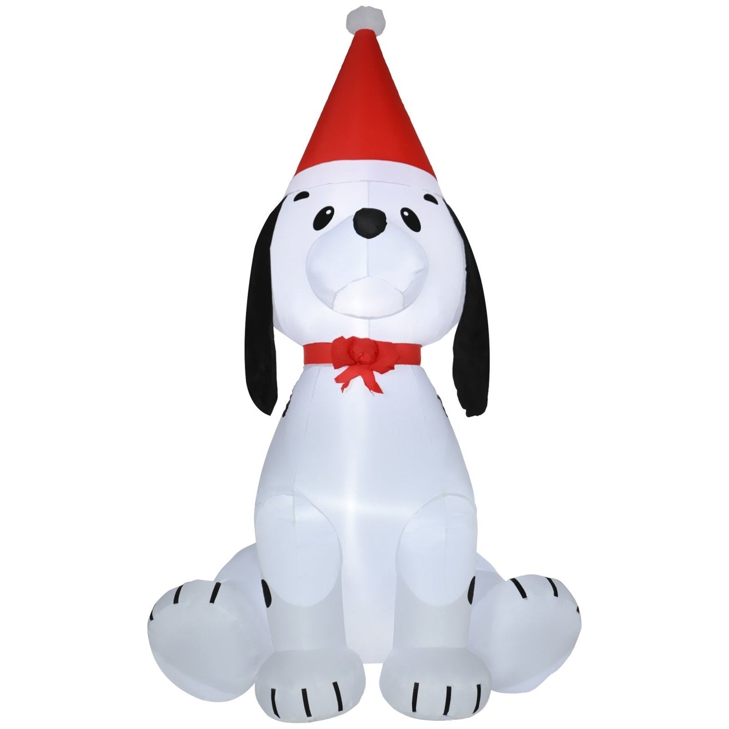 1.8m Inflatable Christmas Puppy Dog Wearing Santa Hat Lighted Outdoor Decoration Blow Up Decor for Holiday Indoor-0