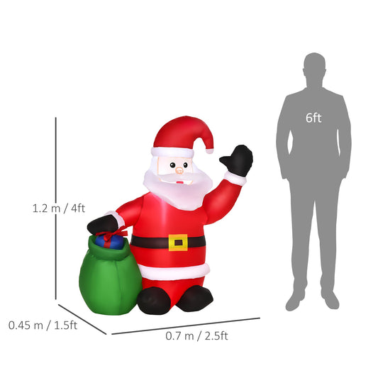 Inflatable Blow up Christmas Santa Claus 120cm LED Lighted Yard-2