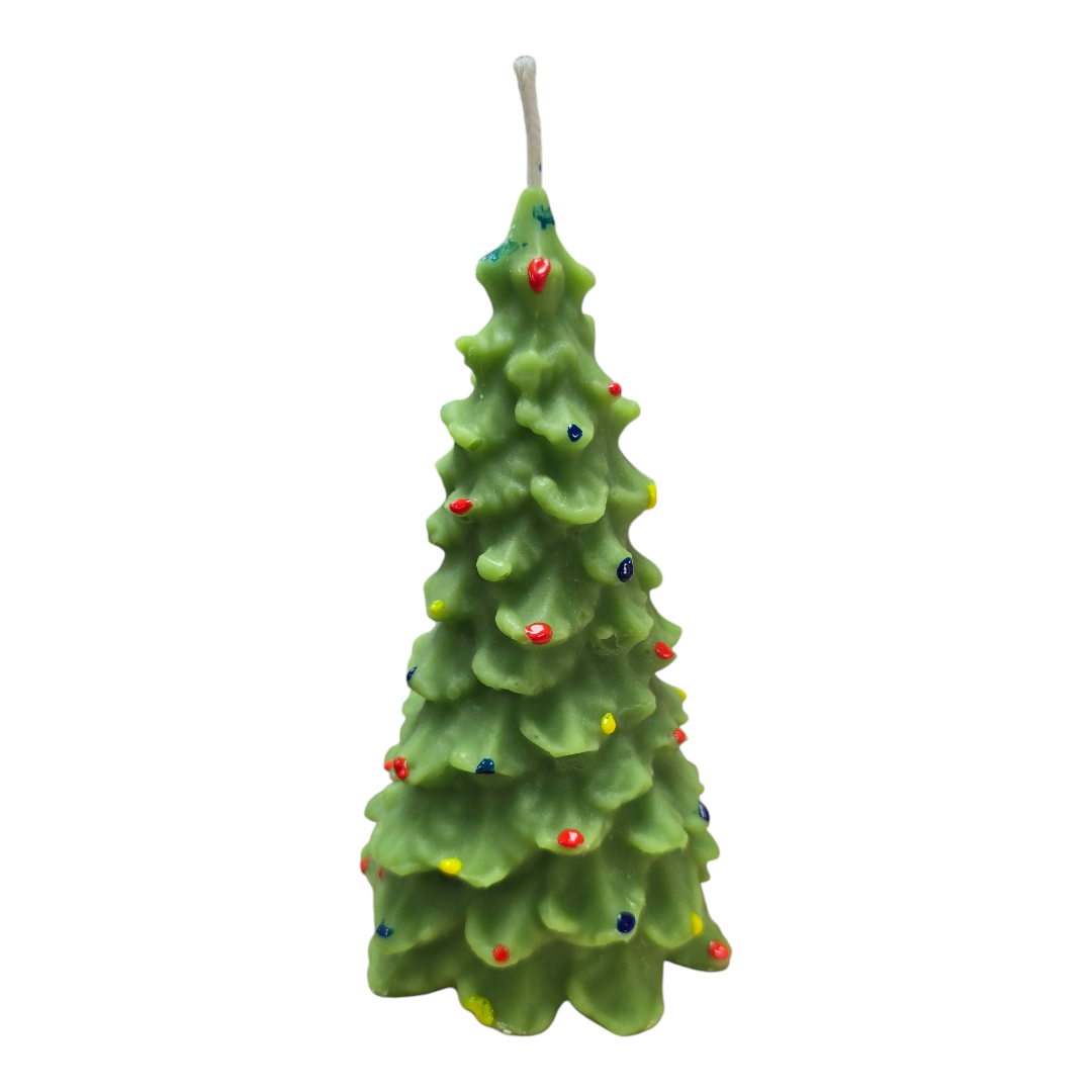 Pine Scented Christmas Tree 100% Beeswax Candle-0