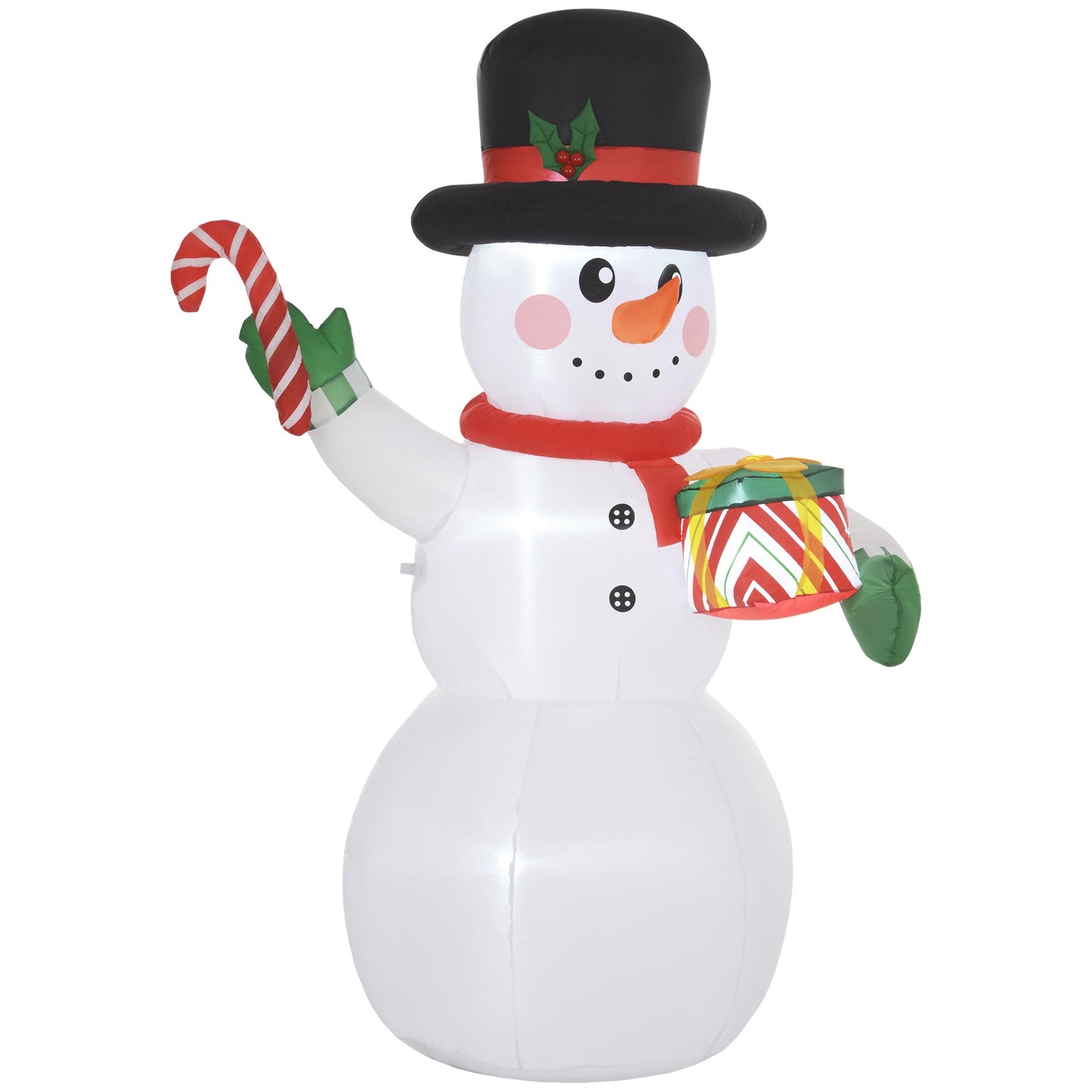 6ft Inflatable Christmas Snowman, with Accessories-0
