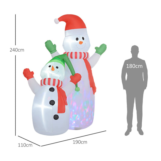 8ft Inflatable Snowman and Son Christmas Decoration-2
