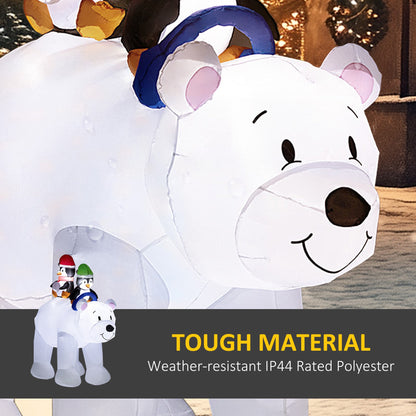 6.4ft Inflatable Polar Bear and Penguin Christmas Inflatable-4