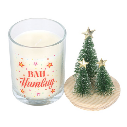 Bah Humbug Orange & Clove Glass Candle with Tree