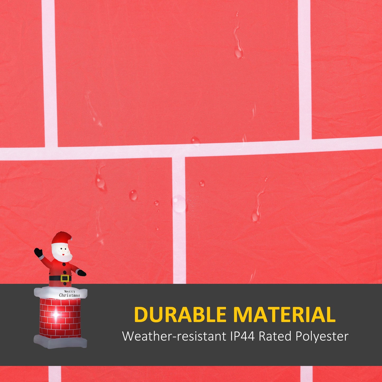 7ft Christmas Inflatable Santa Claus from Chimney, Blow-Up Outdoor LED Garden Display for Lawn, Party-3