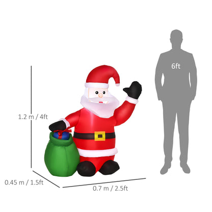 Inflatable Blow up Christmas Santa Claus 120cm LED Lighted Yard-2
