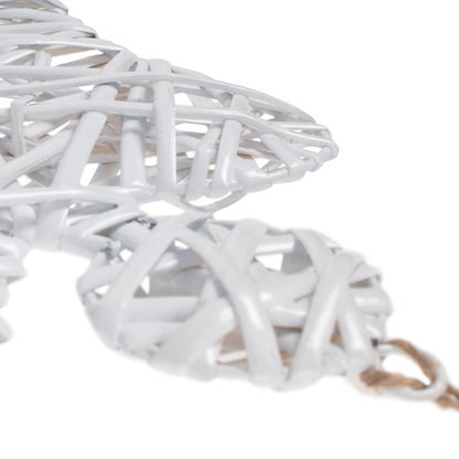 White Angel Wicker Hanging Christmas Decoration-1