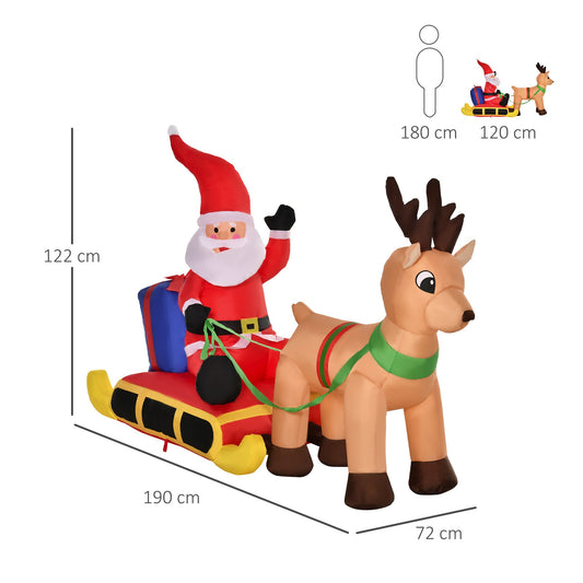 Inflatable Santa, Polyester, 122H cm-Multicolour-2