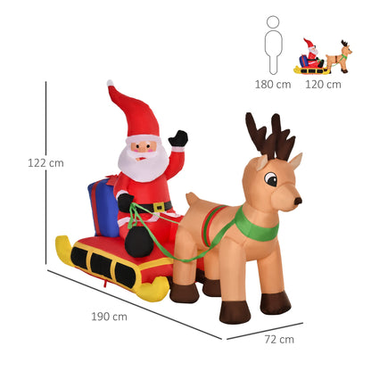 Inflatable Santa, Polyester, 122H cm-Multicolour-2