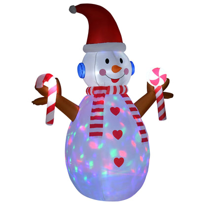 2.4m Christmas Inflatable Snowman with Candy, Rotating Lighted for Home Indoor Outdoor Garden Lawn Decoration Party Prop-0
