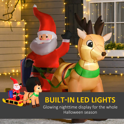 Inflatable Santa, Polyester, 122H cm-Multicolour-3