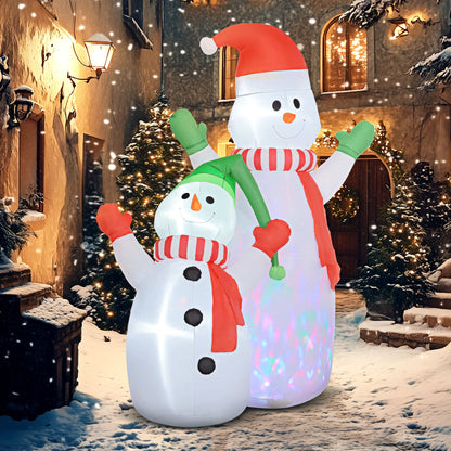 8ft Inflatable Snowman and Son Christmas Decoration-1
