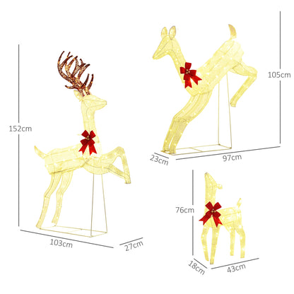 Three-Piece LED Light Reindeer Christmas Decoration-2