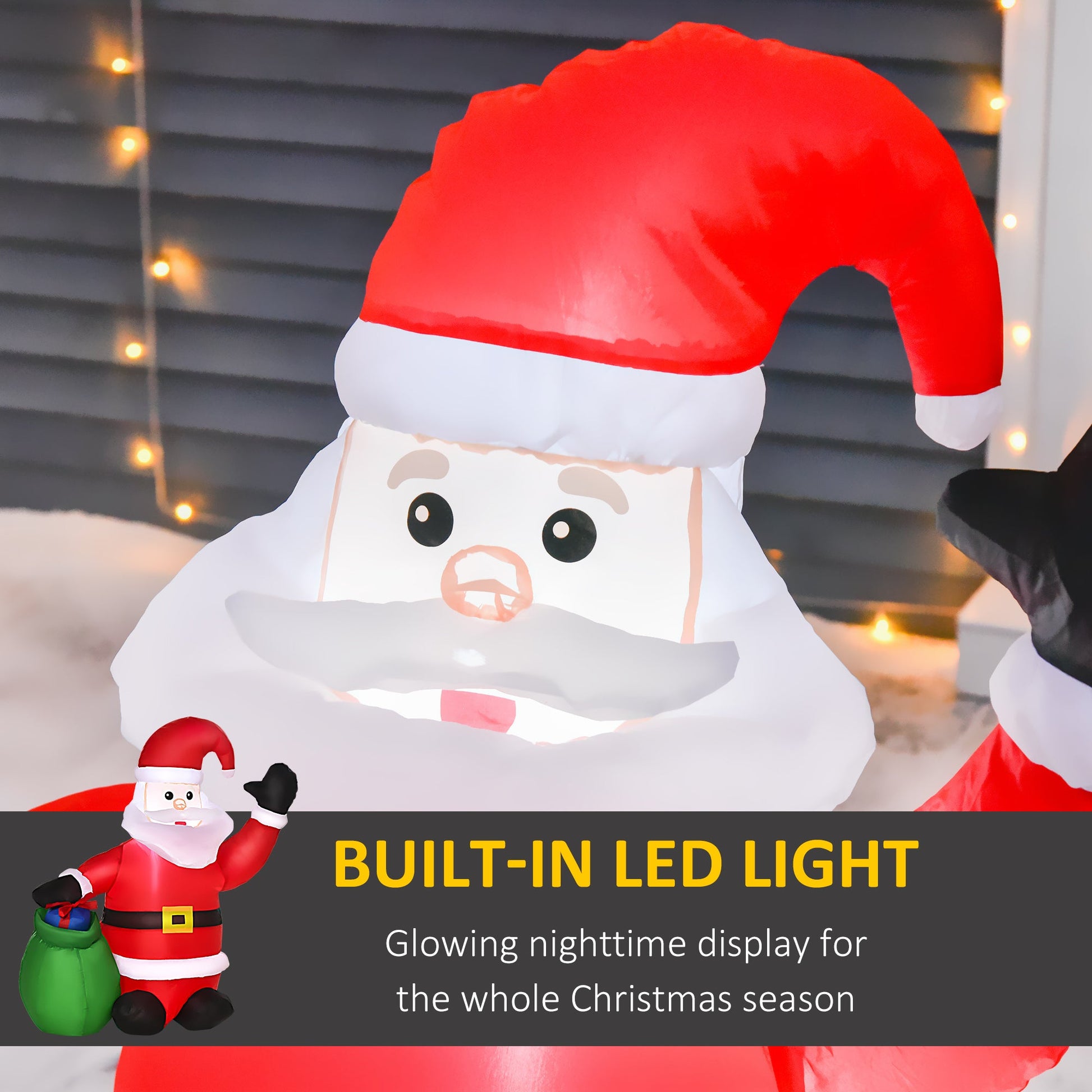 Inflatable Blow up Christmas Santa Claus 120cm LED Lighted Yard-3