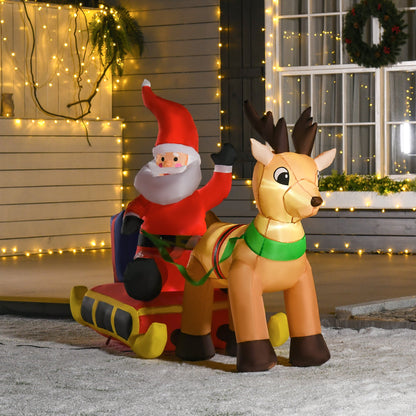 Inflatable Santa, Polyester, 122H cm-Multicolour-1