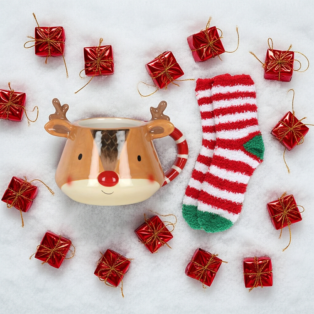 Reindeer Mug and Socks Set