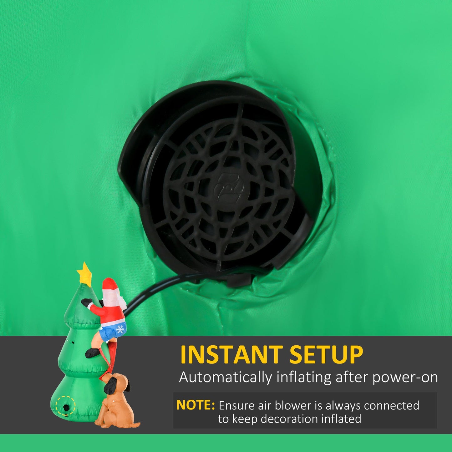 6ft Inflatable Christmas Tree, LED Lighted with Santa Claus Dog for Home Indoor Outdoor Garden Lawn Decoration Party Prop-4