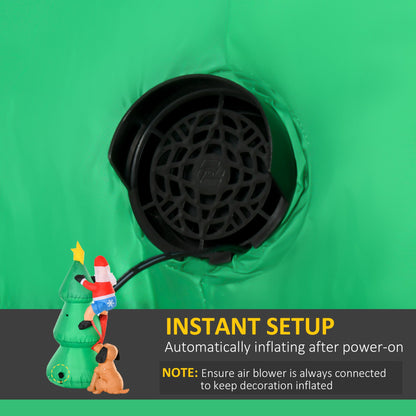 6ft Inflatable Christmas Tree, LED Lighted with Santa Claus Dog for Home Indoor Outdoor Garden Lawn Decoration Party Prop-4