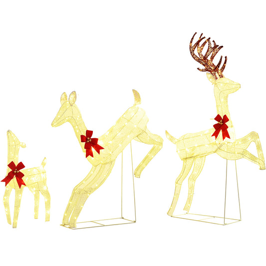 Three-Piece LED Light Reindeer Christmas Decoration-0