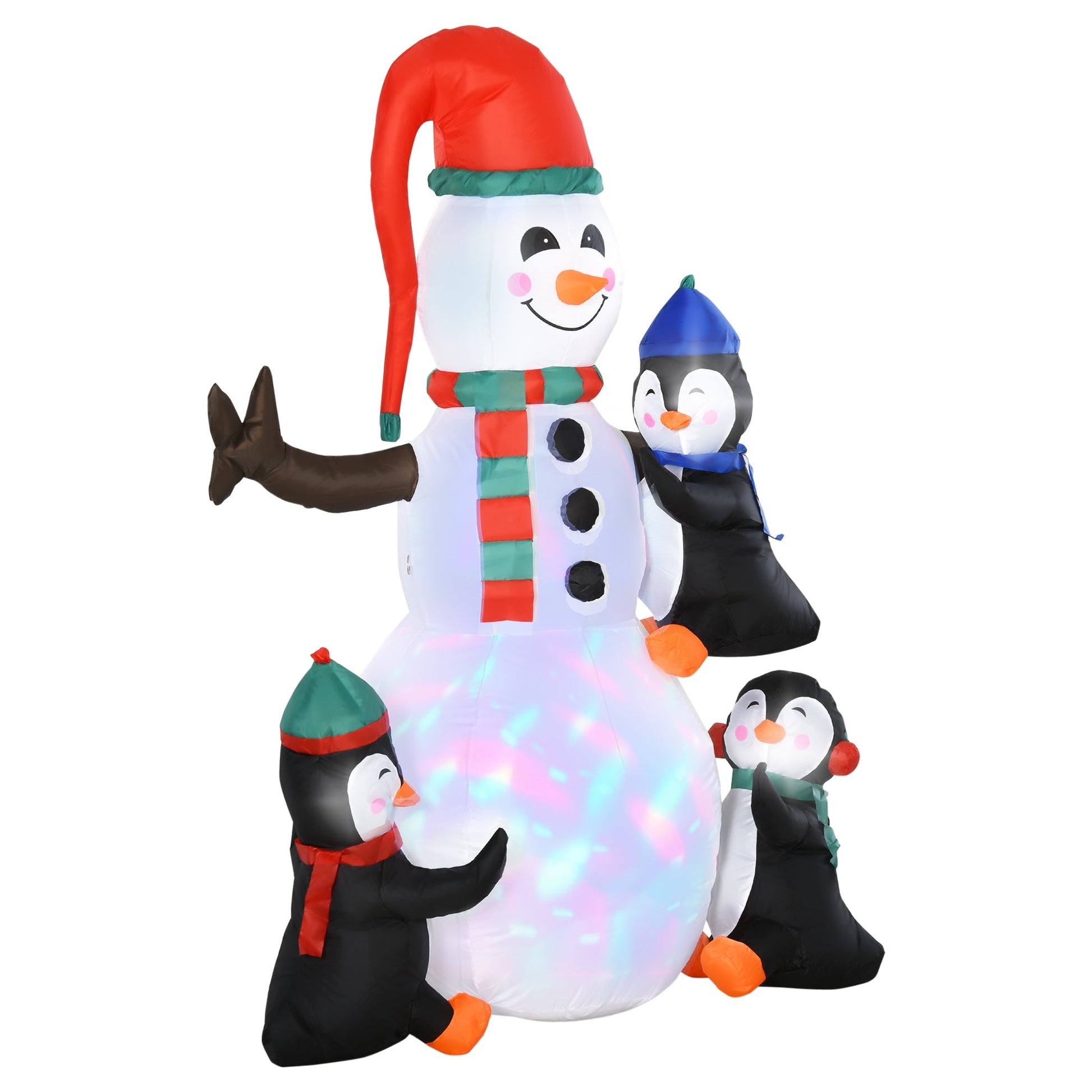 Christmas Inflatable Snowman and Penguins Outdoor Home Seasonal Decoration w/ LED Light-0